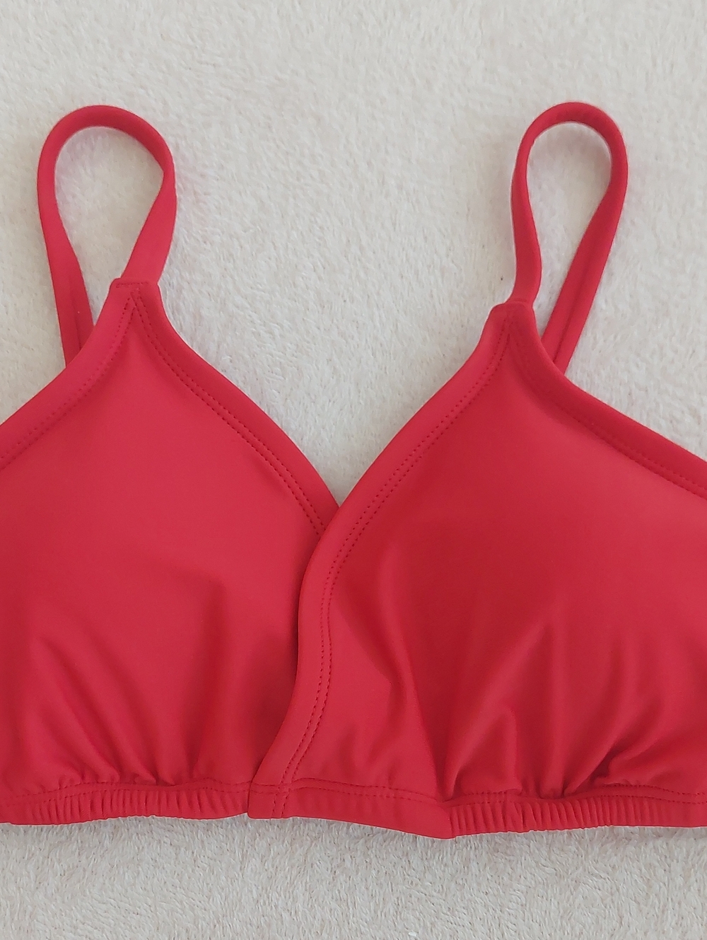 SHADE & SHORE Front Wrap Triangle Red Bikini Top NWT - Picture 3 of 7